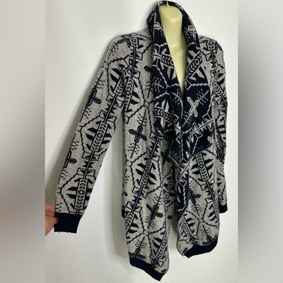 YA Los Angeles Tribal Asymmetrical Cardigan Sweater - Picture 1 of 5